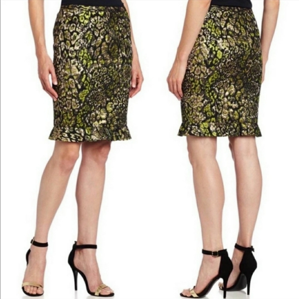 Elie Tahari Metallic Jacquard Skirt